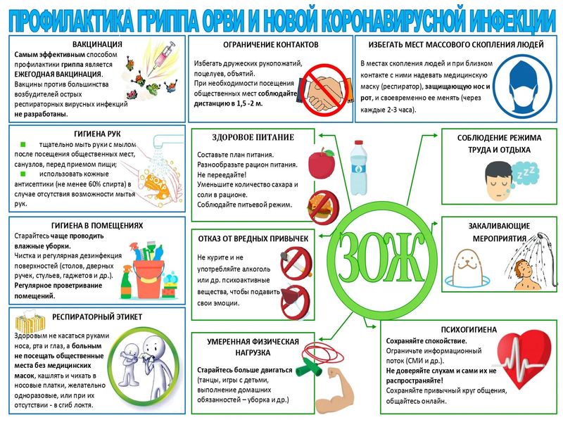Памятки по профилактике распространённых заболеваний.