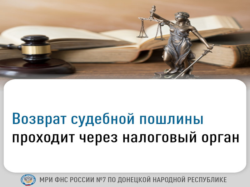 Возврат судебной пошлины проходит через налоговый орган.