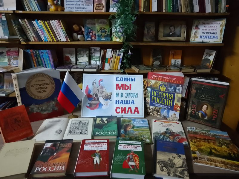 Оформлена книжная выставка-сообщение «Едины мы и в этом наша сила».