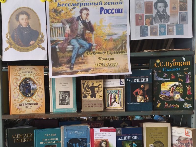 Оформлена книжная выставка-портрет «Бессмертный гений России».