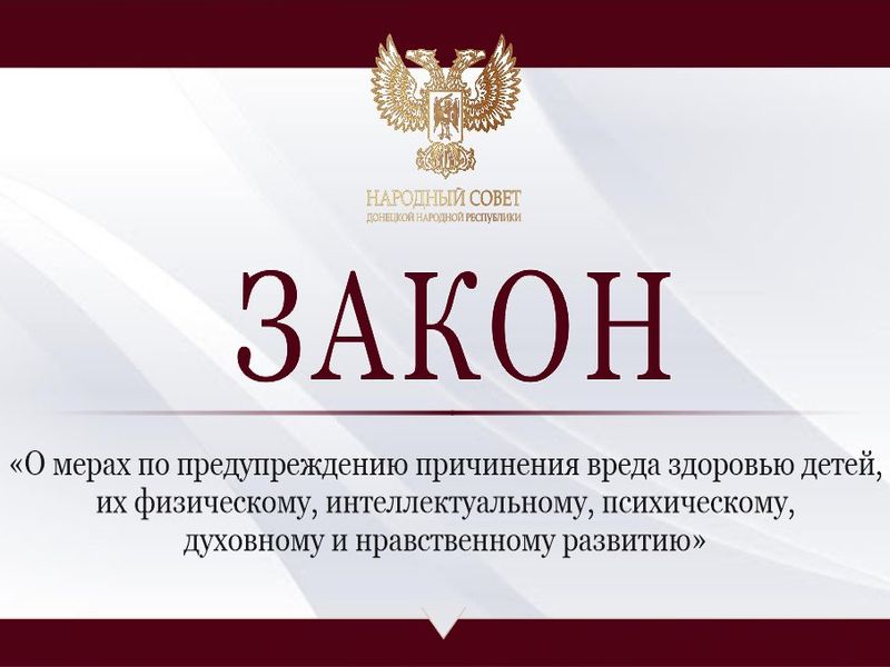 Принят закон «О мерах по предупреждению причинения вреда здоровью детей, их физическому, интеллектуальному, психическому, духовному и нравственному развитию».