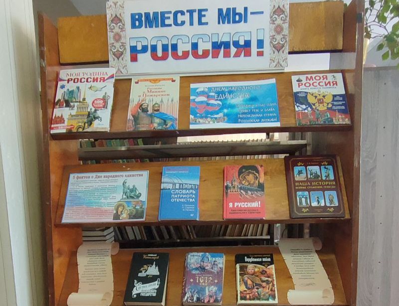 Оформлена книжная выставка «Когда мы вместе, Мы едины».