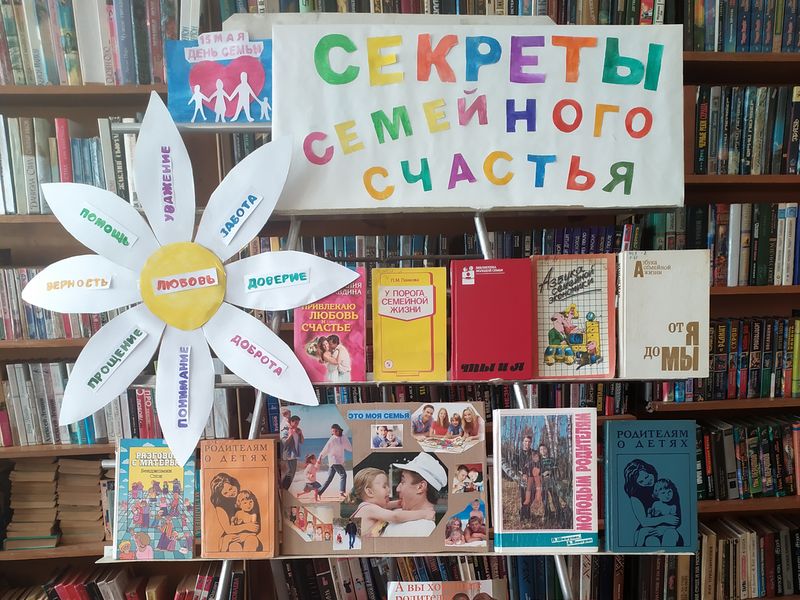 Оформлена книжная выставка-совет «Секреты семейного счастья».