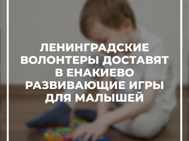 Ленинградские волонтеры доставят в Енакиево развивающие игры для малышей. Ленинградские волонтеры доставят в Енакиево развивающие игры для малышей.
