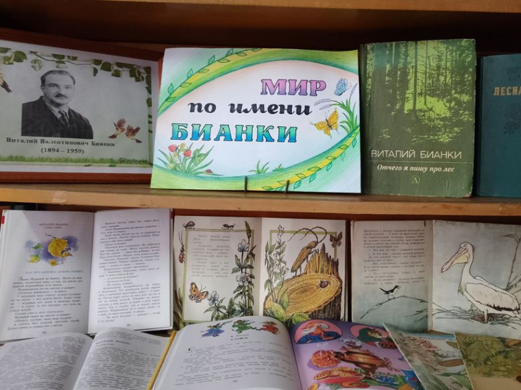 Оформлена книжная выставка-путешествие «Мир по имени Бианки». Оформлена книжная выставка-путешествие «Мир по имени Бианки».