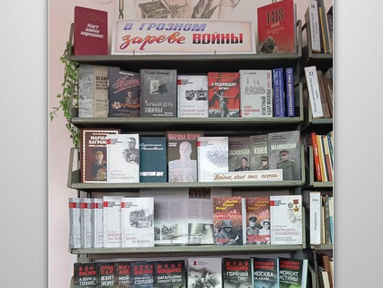 Оформлена книжная выставка «В грозном зареве войны». Оформлена книжная выставка «В грозном зареве войны».