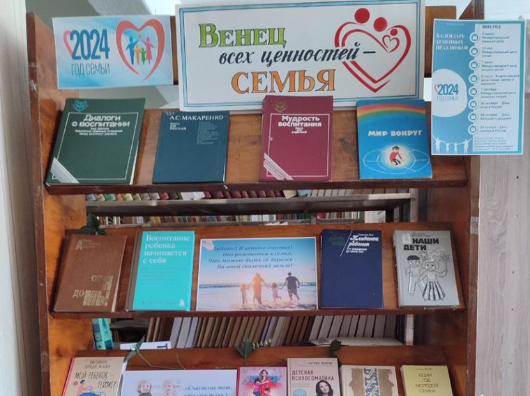 Оформлена книжная выставка «Венец всех ценностей – семья». Оформлена книжная выставка «Венец всех ценностей – семья».