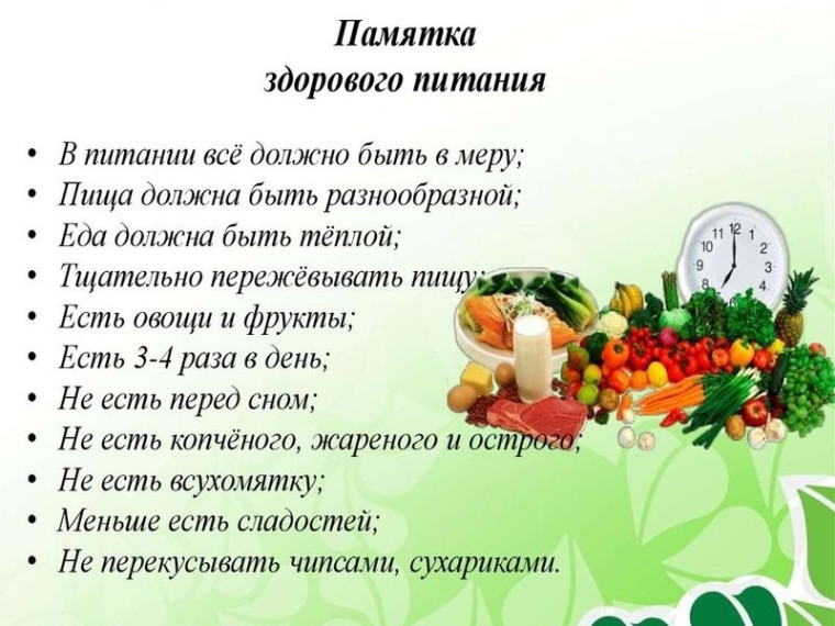 Памятка здорового питания. Памятка здорового питания.